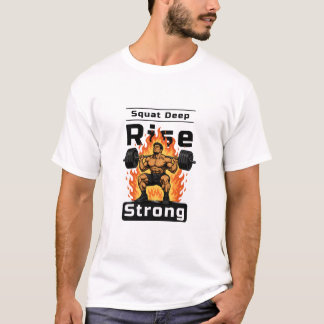 Tief in die Kniebeuge. Stark aufstehen. - Gym T-Sh T-Shirt