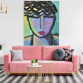 Tief in Gedanken Abstrakte Acrylmalerei Leinwanddruck (Insitu (Wohnzimmer))