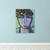 Tief in Gedanken Abstrakte Acrylmalerei Leinwanddruck (Insitu (Holzboden))