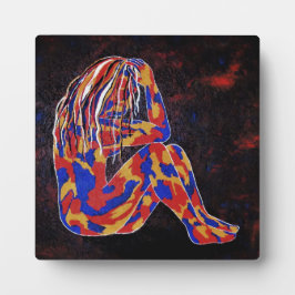 tief in Gedanken Fotoplatte