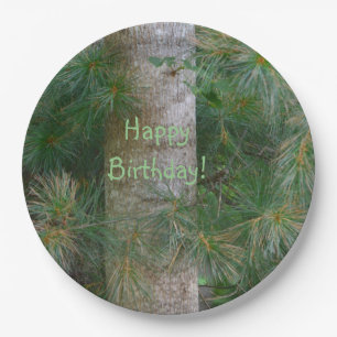 Tief in Kiefern-alles Gute zum Geburtstag Pappteller