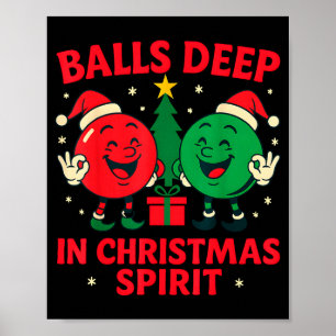 Tief in Weihnachts-Srit Lustiger Erwachsener Weihn Poster