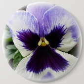 tief lila auf weiße Pansie Button (Vorderseite)