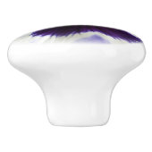 tief lila auf weiße Pansie Keramikknauf (Seitenansicht)