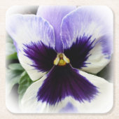tief lila auf weiße Pansie Rechteckiger Pappuntersetzer (Vorderseite)