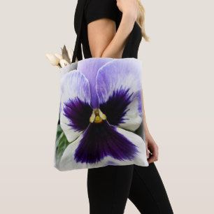 tief lila auf weiße Pansie Tasche