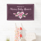 Tief Lila blühende Lilies Kinderdusche Einladung Banner (Insitu)