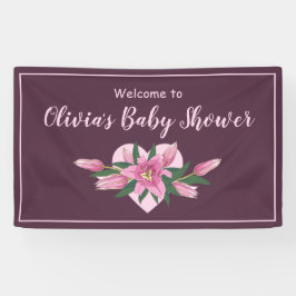 Tief Lila blühende Lilies Kinderdusche Einladung Banner