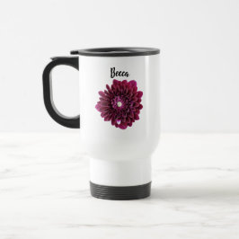 Tief Lila Dahlia Blume Personalisierte Reisen Umar Reisebecher
