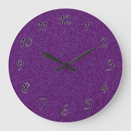 Tief Lila Funkelnd Bits Große Wanduhr (Vorderseite)