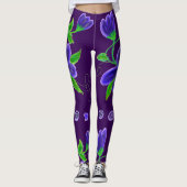 Tief Lila geflochten Leggings (Vorderseite)