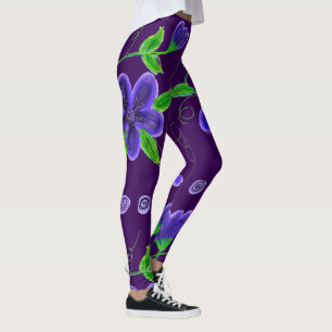 Tief Lila geflochten Leggings