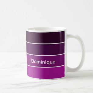 Tief Lila gestreifte Kaffee-Tasse - Weiße Grenze Kaffeetasse