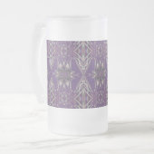 Tief Lila Jugendstil-Deko Kaleidoskopisches Frakta Mattglas Bierglas (Vorderseite Links)