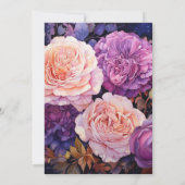 Tief Lila, Lavendel und Rose Gold Floral Wedding Einladung (Rückseite)