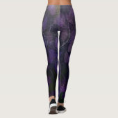 Tief Lila Leaf Abstrakt Leggings (Rückseite)