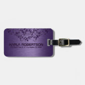 Tief Lila Metallic- und Lila Spitzen Gepäckanhänger (Vorderseite horizontal)
