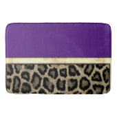 Tief Lila mit Leopard Print Badematte (Vorderseite)