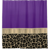 Tief Lila mit Leopard Print Duschvorhang (Vorderseite)