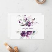 Tief Lila Peonies-Mitteilungskarten Mitteilungskarte (Vorderseite/Rückseite Beispiel)