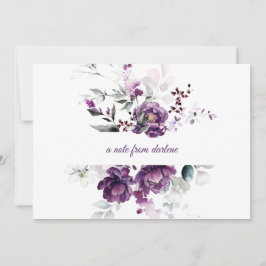 Tief Lila Peonies-Mitteilungskarten Mitteilungskarte