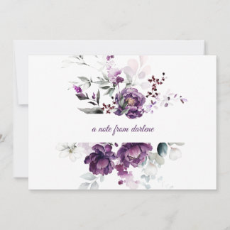 Tief Lila Peonies-Mitteilungskarten Mitteilungskarte