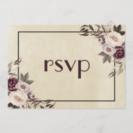 Tief Lila Peonies Wedding RSVP Einladung