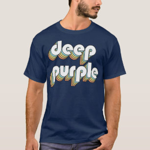 Tief Lila Retro-Regenbogentypografie verblasst T-Shirt