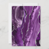 Tief Lila Silver Agate Corners Wedding Einladung (Rückseite)