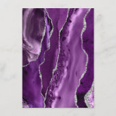 Tief Lila Silver Agate Hochzeit Menükarte (Rückseite)