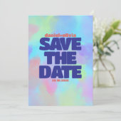 Tief Lila Soft Wedding Save The Date (Stehend Vorderseite)