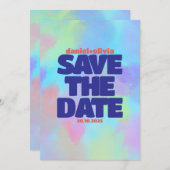 Tief Lila Soft Wedding Save The Date (Vorne/Hinten)