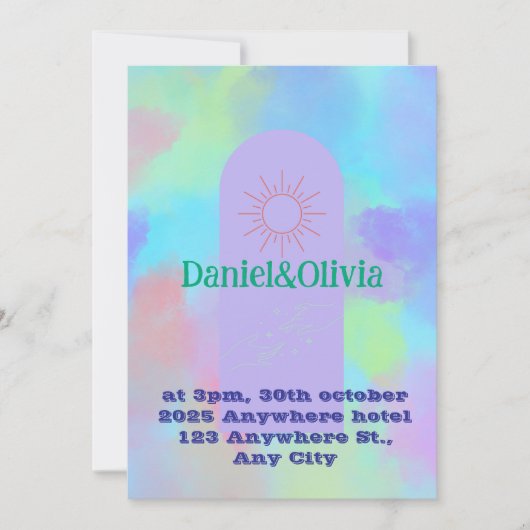 Tief Lila Soft Wedding Stuff Einladung (Vorderseite)