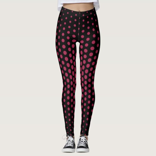 Tief Lila Techno Dot Muster Leggings (Vorderseite)