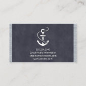 Tief Lila Textur Metal Trial | Ankersymbol Visitenkarte (Rückseite)