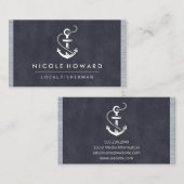 Tief Lila Textur Metal Trial | Ankersymbol Visitenkarte (Vorne/Hinten)