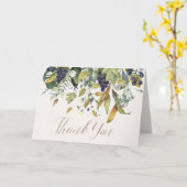 Tief Lila Traubengarland Chic Vielen Dank Karte (Gelbe Blume)