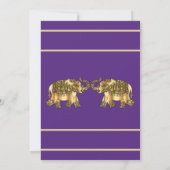 Tief Lila und goldene indische Hochzeitseinladung Einladung (Rückseite)