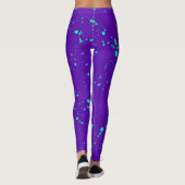 Tief Lila und neon grün lackierter Spritzer Leggings (Rückseite)