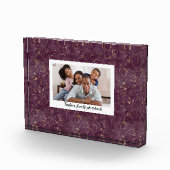 Tief Lila und Personalisierte Familie GOld Florals Fotoblock (Rechts)