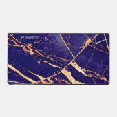 Tief Lila und Rose Gold-Marmor Add Name Monogram Schreibtischunterlage (Vorderseite)