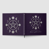 Tief Lila und silber Pentagramm Beerdigung Gästebuch (Voll)