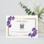 Tief Lila Violetekarte RSVP Karte (Stehend Vorderseite)