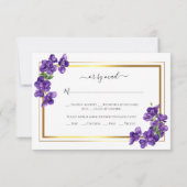 Tief Lila Violetekarte RSVP Karte (Rückseite)
