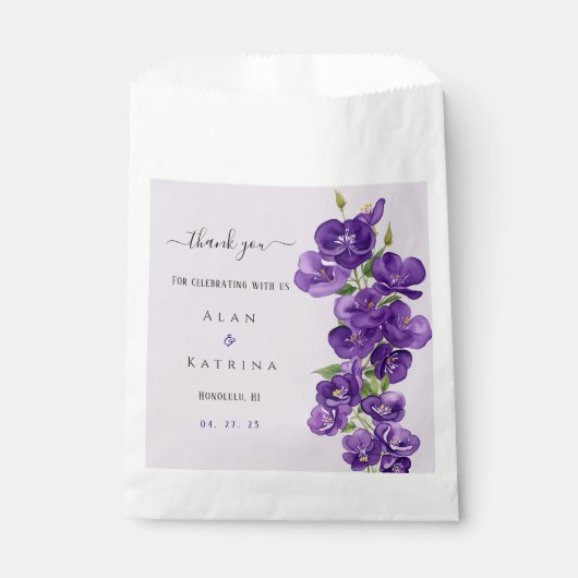 Tief Lila Violets bevorzugen Taschen Geschenktütchen (Vorderseite)