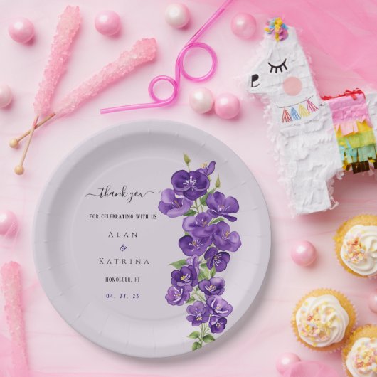 Tief Lila Violets Paper-Teller Pappteller (Party)