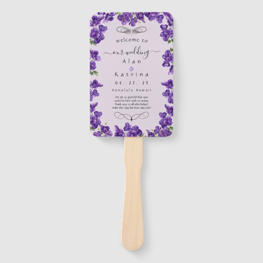 Tief Lila Violetten Set der Lüfter Fächer (Vorderseite)