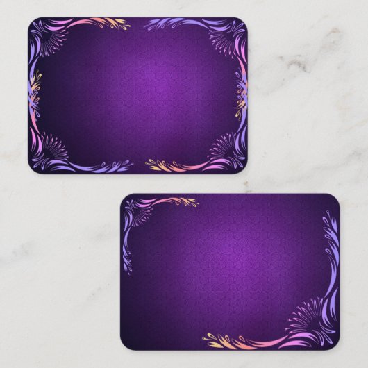 Tief Lila Vorlage mit Grenzdesign Visitenkarte (Vorne/Hinten)