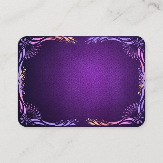 Tief Lila Vorlage mit Grenzdesign Visitenkarte (Vorderseite)