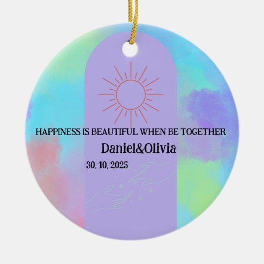 Tief Lila weiche Schicht Keramik Ornament (Vorne)